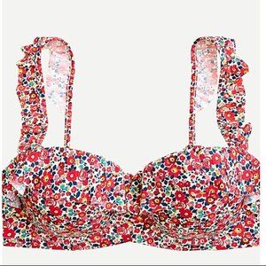 J.Crew Liberty Print "Betsy Ann floral" bikini top, 36C, BNWT